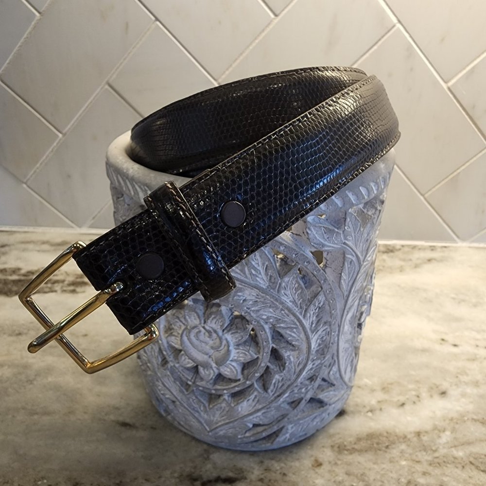 Genuine exotic Ringmark Lizard Men's 38 belt